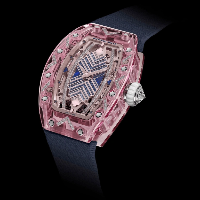 Richard Mille,Not Tourbillon 46.75x32.90mm,46.75x32.90mm,Sapphire,Pink,Automatic,50hours,In-house Caliber,RM 07,RM 07-02 Sapphire Pink Set