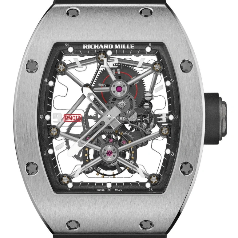 Richard Mille,Tourbillon 39.30x48mm,39.30x48mm,Gold,Skeleton,Handwound,Tourbillon,Sapphire,RM 012