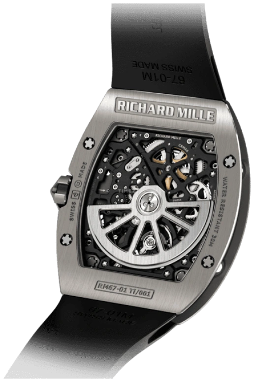 Richard Mille,Not Tourbillon 38.70x47.52mm,38.70x47.52mm,Titanium,Skeleton,Automatic,Day,Function Selector,Didier Drogba,RM 67,RM 67-01 TI