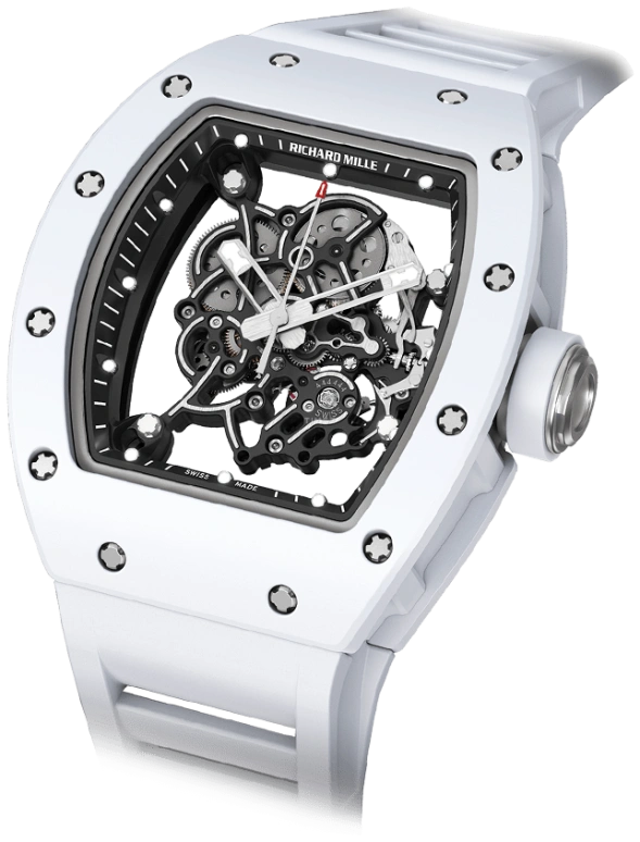 Richard Mille,Not Tourbillon 49.90x42.70mm,49.90x42.70mm,ATZ,Skeleton,Handwound,55hours,In-house Caliber,Mutaz Essa Barshim,Jayson Tatum,Taco Jay,RM 055 Bubba Watson