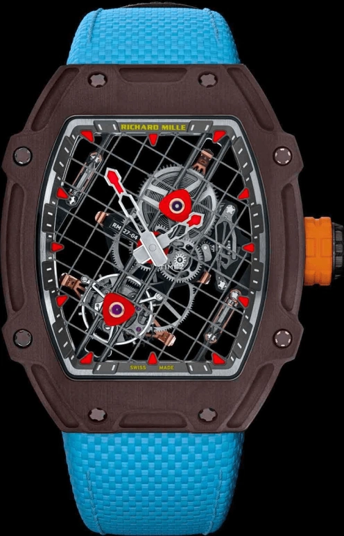 Richard Mille,Tourbillon 38.40x47.25mm,38.40x47.25mm,TitaCarb,Skeleton,Handwound,Tourbillon,38hours,Rafael Nadal,RM 27,RM 27-04