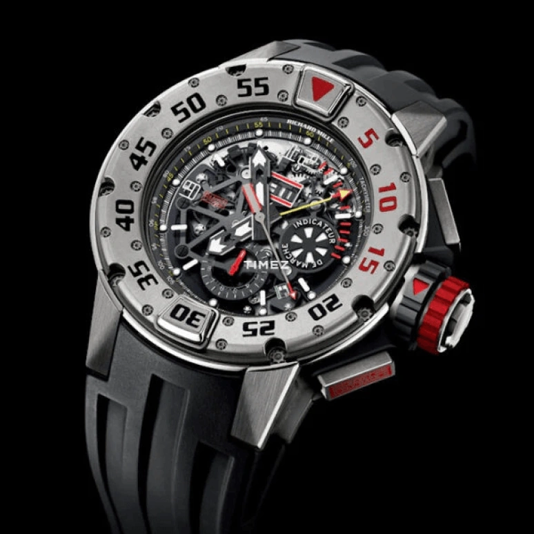 Richard Mille,Not Tourbillon 50mm,50mm,Titanium,Skeleton,Automatic,Chronograph,Annual Calendar,Month,Day,In-house Caliber,Sapphire,Sylvester Stallone,Sly,RM 032 Flyback Chronograph TI