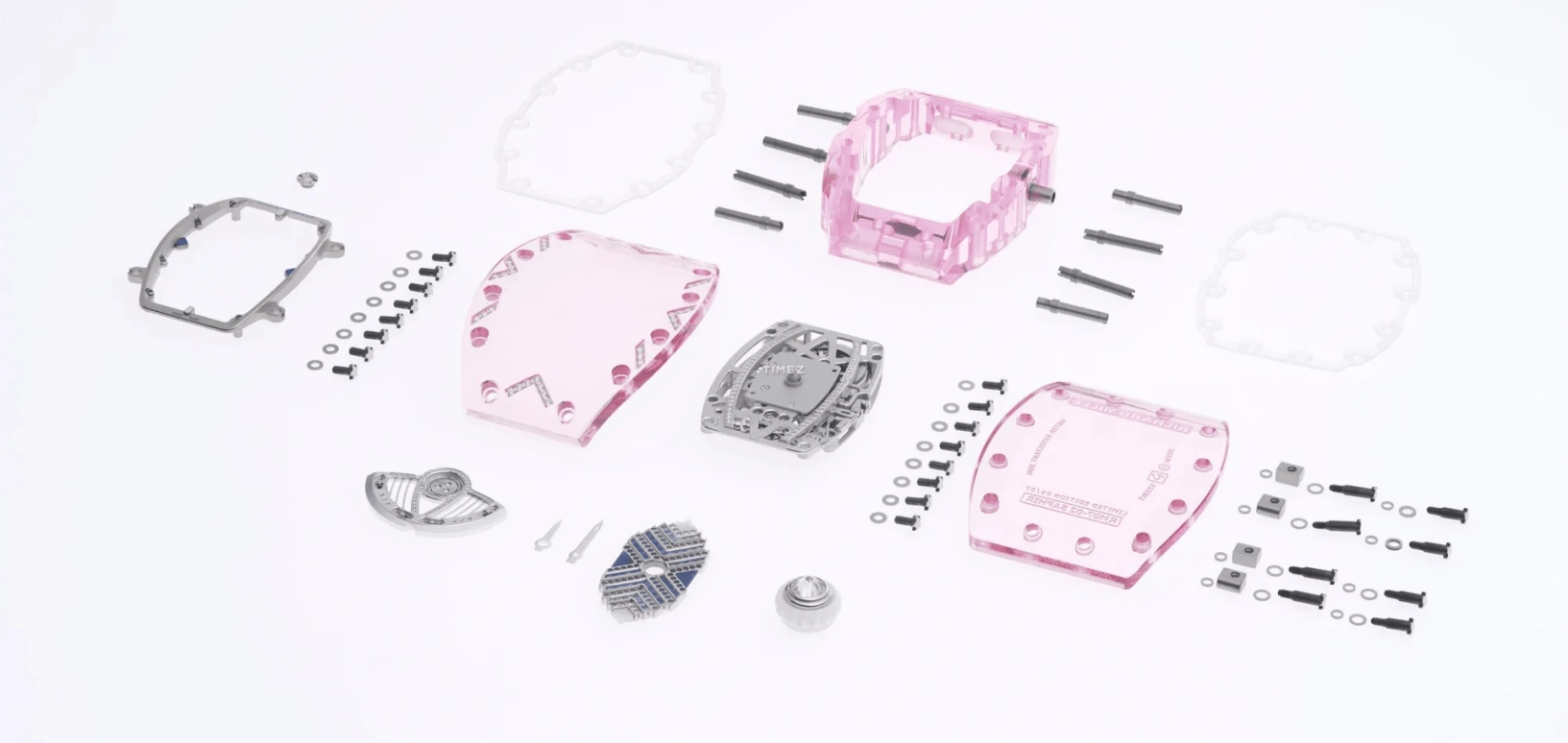 Richard Mille,Not Tourbillon 46.75x32.90mm,46.75x32.90mm,Sapphire,Pink,Automatic,50hours,In-house Caliber,RM 07,RM 07-02 Sapphire Pink Set