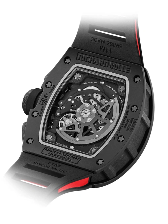 Richard Mille,Not Tourbillon 40x50mm,40x50mm,Ceramic,Black,Automatic,Chronograph,Month,Day,World Time,Tonneau,RM 011 Felipe Massa BLACK CE