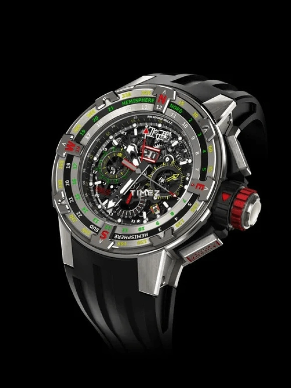 Richard Mille,Not Tourbillon 50mm,50mm,Titanium,Black,Automatic,Chronograph,Month,Day,Dule Time,Sapphire,Round,RM 60,RM 60-01 Flyback Chronograph Regatta TI
