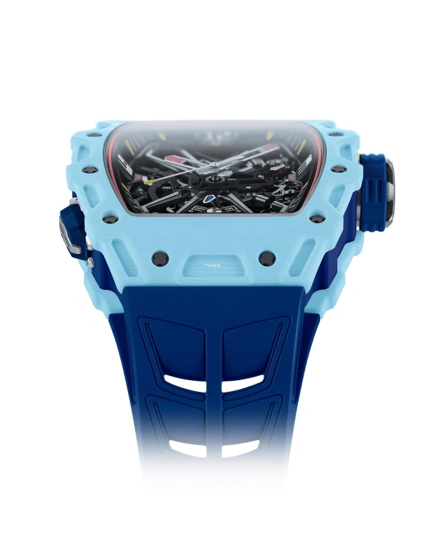 Richard Mille,Not Tourbillon 43.15x49.95mm,43.15x49.95mm,Quartz TPT,Carbon TPT,Black,Automatic,Function Selector,55hours,RM 35,RM 35-03 Rafael Nadal pastel blue