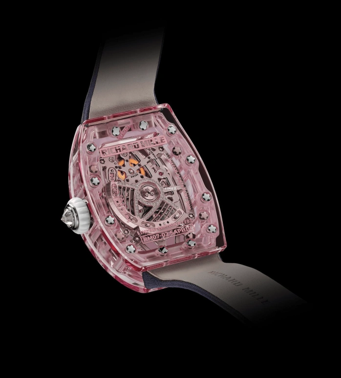 Richard Mille,Not Tourbillon 46.75x32.90mm,46.75x32.90mm,Sapphire,Pink,Automatic,50hours,In-house Caliber,RM 07,RM 07-02 Sapphire Pink Set