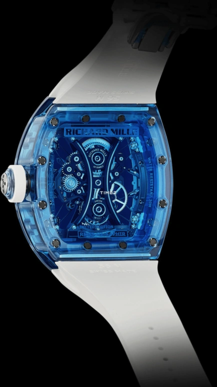 Richard Mille,Tourbillon 44x17mm,44x17mm,Crystal,Blue,Handwound,Tourbillon,RM 53,RM 53-02 Tourbillon Pablo Mac Donough Blue Sapphire