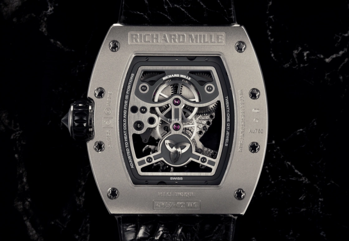 Richard Mille,Tourbillon 47.20x50mm,47.20x50mm,White Gold,Silver,Handwound,Tourbillon,RM 57,RM 57-02 T-DI
