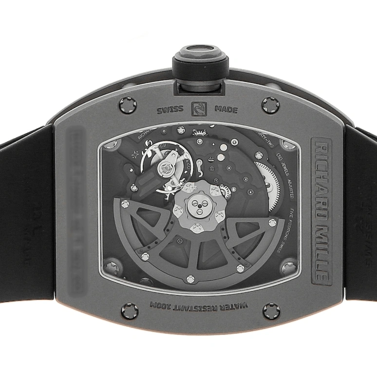 Richard Mille,Not Tourbillon 37.80x45mm,37.80x45mm,Titanium,Skeleton,Automatic,Day,Sapphire,Crystal Glass,RM 005 Felipe Massa TI