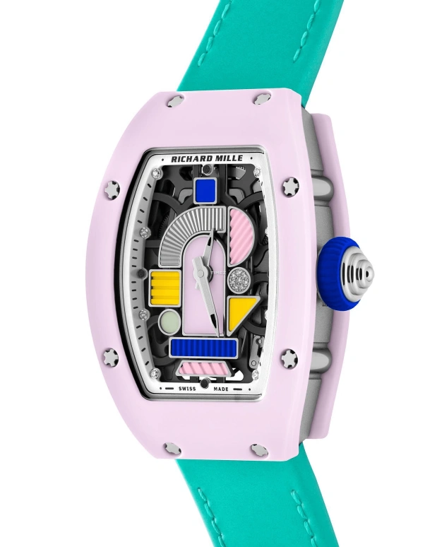 Richard Mille,Not Tourbillon 31.40x45.66mm,31.40x45.66mm,Ceramic,Multi-Color,Automatic,Sapphire,Tonneau,RM 07,RM 07-01 BLUSH PINK