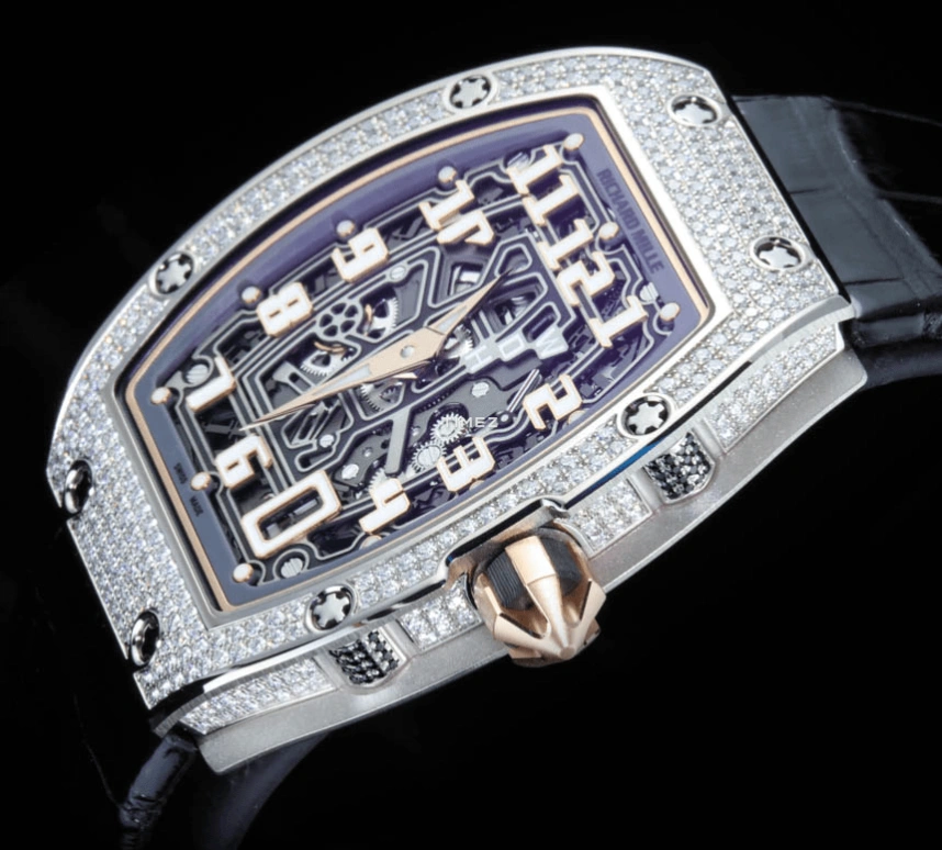 Richard Mille,Not Tourbillon 38.70x47.52mm,38.70x47.52mm,White Gold,Black,Automatic,Day,Sapphire,RM 67,RM 67-01 WG FULL-DI