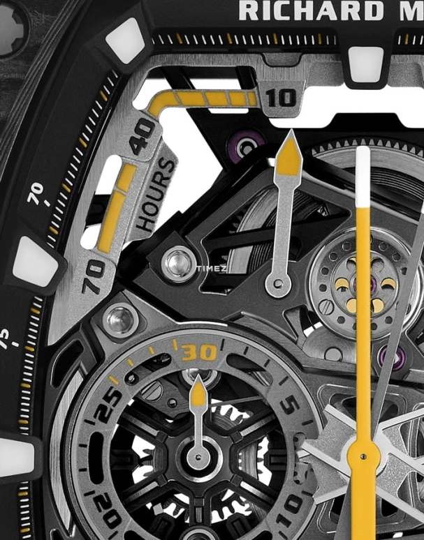 Richard Mille,Tourbillon 42.90mm,42.90mm,Carbon TPT,Skeleton,Grey,Handwound,Chronograph,Power Reserve Indicator,Tourbillon,Rattrapante,70hours,In-house Caliber,RM 43,RM 43-01 FERRARI NTPT