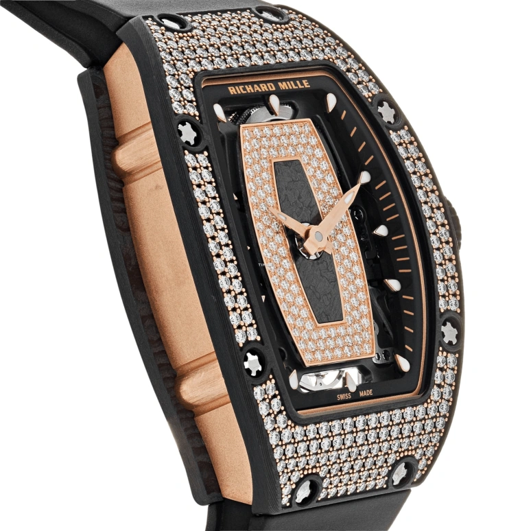 Richard Mille,Not Tourbillon 45.66x31.40mm,45.66x31.40mm,NTPT,Rose Gold,Black,Rose Gold,Automatic,50hours,In-house Caliber,RM 07,RM 07-01 NTPT RG FULL DI-CASE