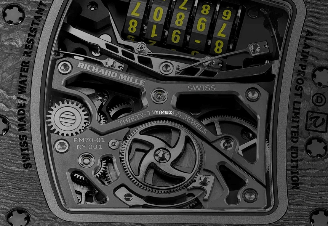 Richard Mille,Tourbillon 49.48x54.88mm,49.48x54.88mm,NTPT,Grey,Handwound,Power Reserve Indicator,Tourbillon,RM70,RM70-01 Tourbillon Alain Prost NTPT