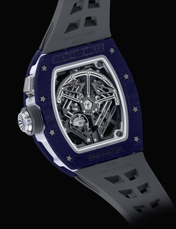 Richard Mille,Not Tourbillon 42x49.94mm,42x49.94mm,Quartz TPT,Grey,Automatic,Power Reserve Indicator,Big Date,Function Selector,RM 30,RM 30-01 DARK BLUE Quartz TPT