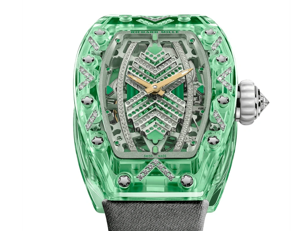 Richard Mille,Not Tourbillon 32.90x46.75mm,32.90x46.75mm,Sapphire,Green,Automatic,50hours,In-house Caliber,RM 07,RM 07-02 Sapphire Green Set