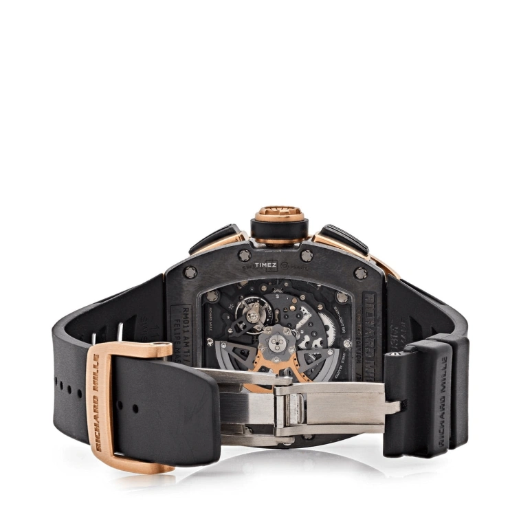 Richard Mille,Not Tourbillon 50x40mm,50x40mm,Rose Gold,Titanium,Black,Skeleton,Automatic,Chronograph,Month,Day,Flyback,Sapphire,Tonneau,RM 011 Felipe Massa Red Kite