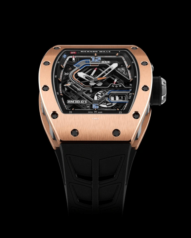 Richard Mille,Not Tourbillon 42x49.94mm,42x49.94mm,Red Gold,Skeleton,Automatic,Day,Power Reserve Indicator,Function Selector,RM 30,RM 30-01 RG