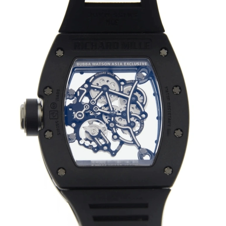 Richard Mille,Not Tourbillon 49.90x42.70mm,49.90x42.70mm,ATZ,Skeleton,Handwound,Tonneau,RM 055 Bubba Watson BLACK