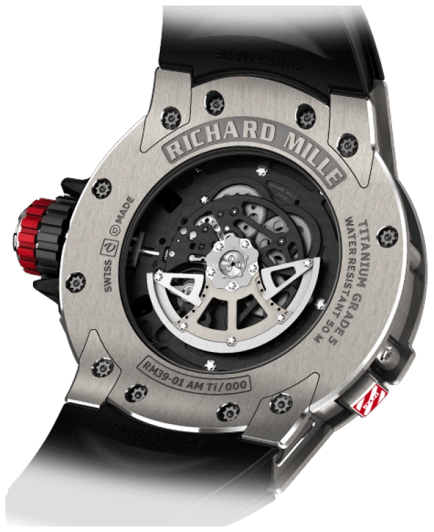 Richard Mille,Not Tourbillon 50.70mm,50.70mm,Titanium,Skeleton,Automatic,Countdown,Chronograph,Month,Day,50hours,In-house Caliber,RM 39,RM 39-01 Flyback Chronograph Aviation
