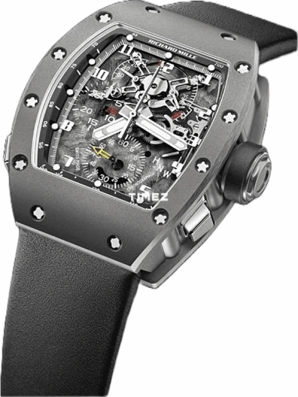 Richard Mille,Not Tourbillon 39.70x48mm,39.70x48mm,Titanium,Skeleton,Grey,Handwound,Chronograph,Power Reserve Indicator,Rattrapante,Function Selector,Sapphire,Tonneau,RM 004 V2 All Gray