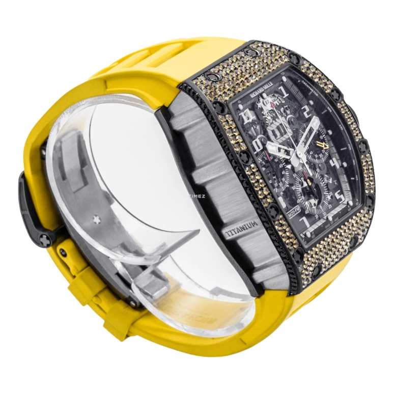 Richard Mille,Not Tourbillon 50x40mm,50x40mm,Titanium,Black,Automatic,Chronograph,Month,Day,Flyback,Sapphire,Tonneau,RM 011 Felipe Massa TI DI,RM 011 Felipe Massa TI DI-CASE