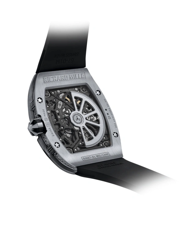 Richard Mille,Not Tourbillon 38.70x47.52mm,38.70x47.52mm,White Gold,Black,Automatic,Day,Function Selector,RM 67,RM 67-01 WG DI-CASE