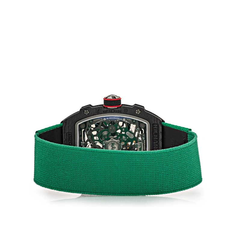 Richard Mille,Not Tourbillon 38.70x47.52mm,38.70x47.52mm,NTPT,Carbotech,Texalium,Black,Automatic,50hours,In-house Caliber,Lewis Hamilton,RM 67,RM 67-02 Italy