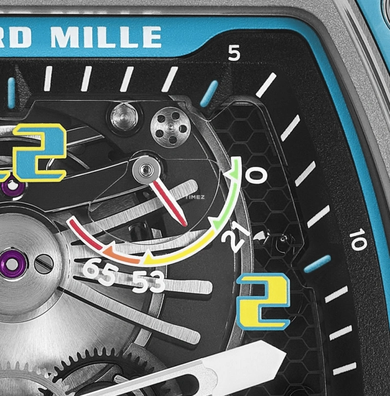 Richard Mille,Tourbillon 42.68x50.12mm,42.68x50.12mm,Titanium,Quartz TPT,Carbon TPT,Skeleton,Handwound,Tourbillon,Function Selector,RM 21,RM 21-02 Tourbillon Aerodyne BLUE