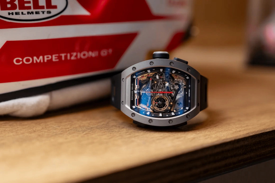 Richard Mille,Tourbillon 42.90mm,42.90mm,Titanium,Skeleton,Handwound,Chronograph,Power Reserve Indicator,Tourbillon,Rattrapante,70hours,In-house Caliber,RM 43,RM 43-01 FERRARI TI
