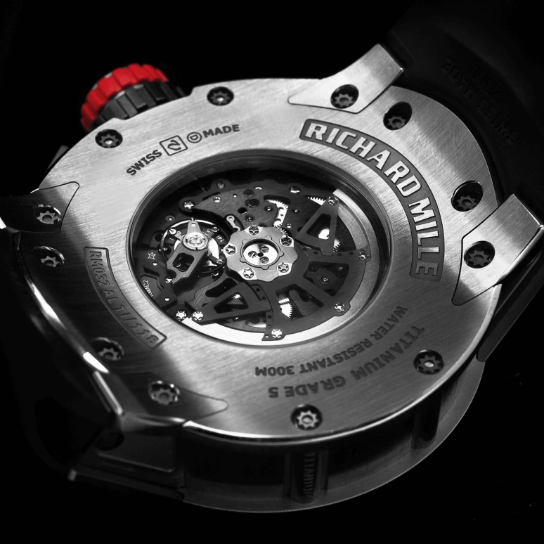 Richard Mille,Not Tourbillon 50mm,50mm,Titanium,Skeleton,Automatic,Chronograph,Annual Calendar,Month,Day,In-house Caliber,Sapphire,Sylvester Stallone,Sly,RM 032 Flyback Chronograph TI