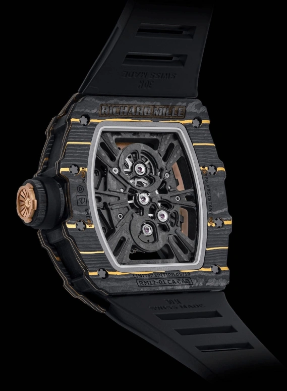 Richard Mille,Tourbillon 48x39.30mm,48x39.30mm,Rose Gold,NTPT,Skeleton,Handwound,Tonneau,RM 12,RM 12-01 