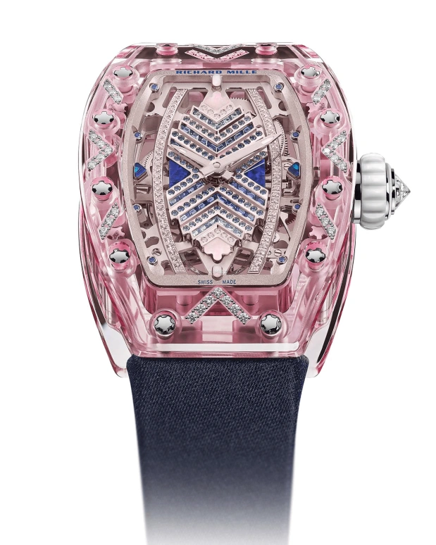 Richard Mille,Not Tourbillon 46.75x32.90mm,46.75x32.90mm,Sapphire,Pink,Automatic,50hours,In-house Caliber,RM 07,RM 07-02 Sapphire Pink Set