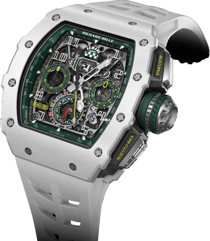 Richard Mille,Not Tourbillon 49.94x44.50mm,49.94x44.50mm,Ceramic,Skeleton,Automatic,Chronograph,Month,Day,Flyback,55hours,In-house Caliber,RM 11,RM 11-03 Le Mans Classic