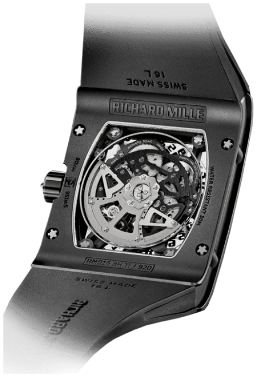 Richard Mille,Not Tourbillon 49.80x38mm,49.80x38mm,Gold,Titanium,Skeleton,Automatic,Day,55hours,RM 016 TI