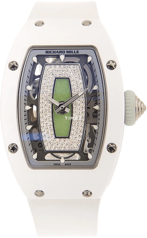 Richard Mille,Not Tourbillon 31.40x45.66mm,31.40x45.66mm,Ceramic,Green,Automatic,50hours,In-house Caliber,RM 07,RM 07-01 WHITE CE GREEN