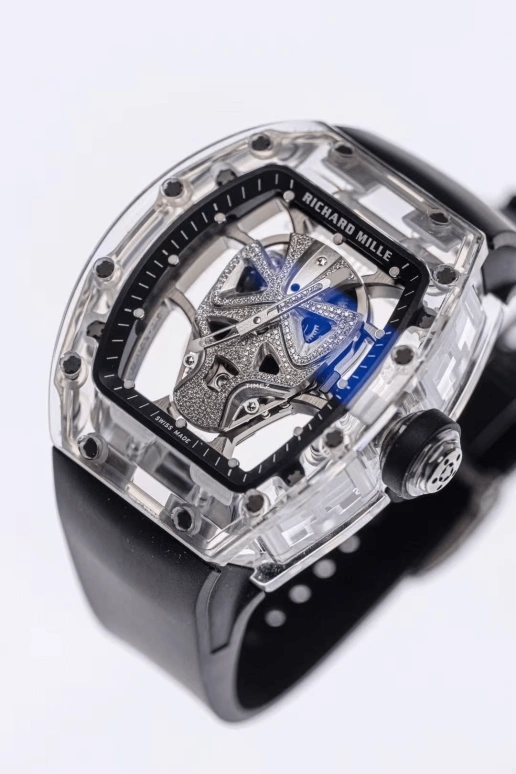 Richard Mille,Tourbillon 42x49.94mm,42x49.94mm,Sapphire,Silver,Handwound,Tourbillon,RM 52,RM 52-06 Mask Sapphire DI