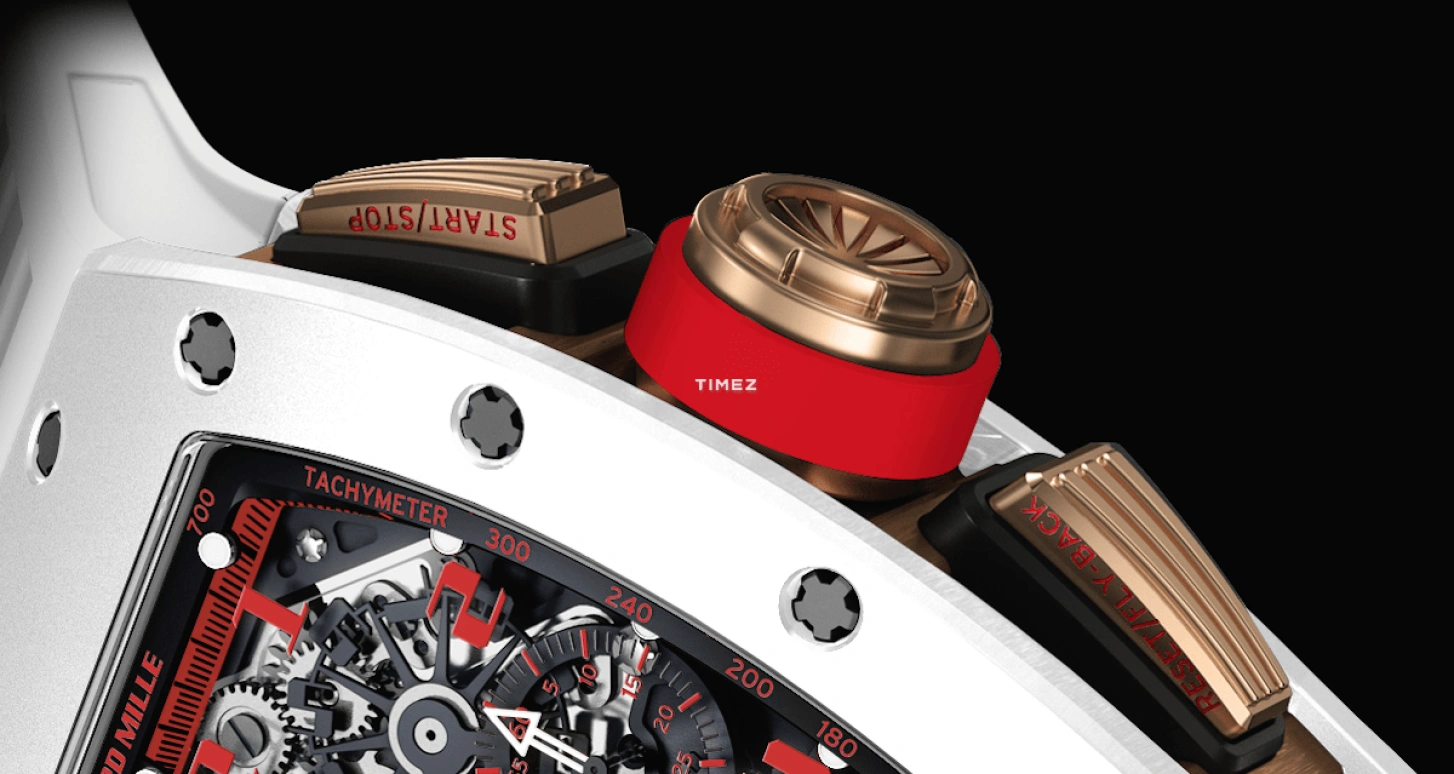 Richard Mille,Not Tourbillon 50x40mm,50x40mm,Ceramic,Red,Skeleton,Automatic,Chronograph,Month,Day,Flyback,Sapphire,Tonneau,RM 011 White Demon