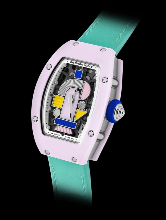 Richard Mille,Not Tourbillon 31.40x45.66mm,31.40x45.66mm,Ceramic,Multi-Color,Automatic,Sapphire,Tonneau,RM 07,RM 07-01 BLUSH PINK