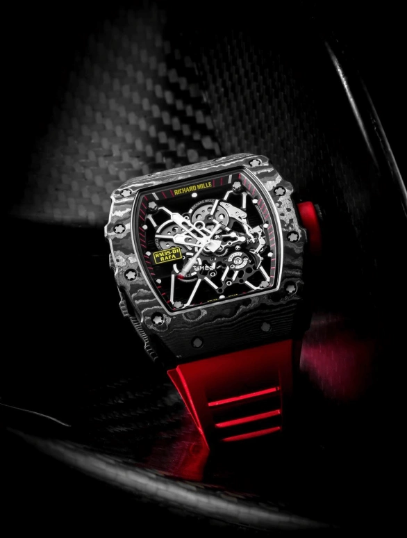 Richard Mille,Not Tourbillon 42.70x49.94mm,42.70x49.94mm,NTPT,Skeleton,Handwound,55hours,In-house Caliber,RM 35,RM 35-01 Rafael Nadal NTPT
