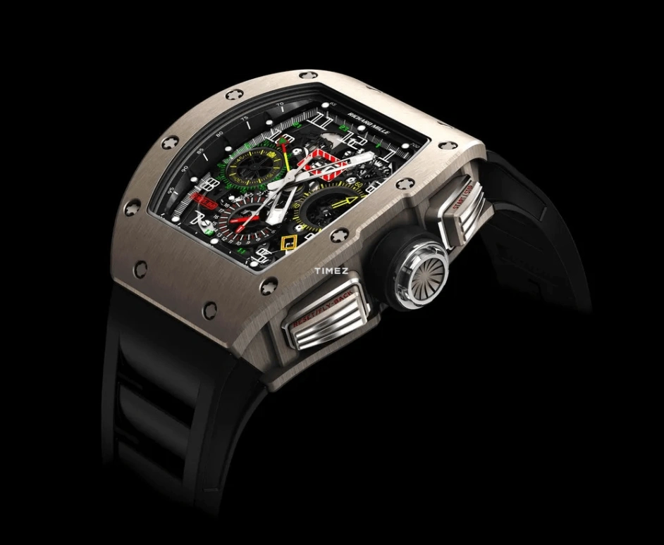 Richard Mille,Not Tourbillon 42.70x50mm,42.70x50mm,Titanium,Black,Automatic,Chronograph,Month,Day,Dule Time,Sapphire,Tonneau,RM 11,RM 11-02 TI