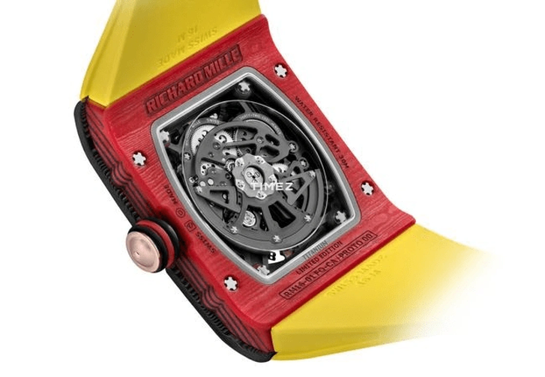 Richard Mille,Not Tourbillon 50.20x38mm,50.20x38mm,NTPT,Skeleton,Multi-Color,Black,Automatic,Day,Sapphire,RM 16,RM 16-01 FRAISE