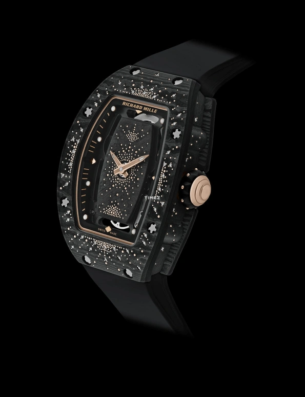 Richard Mille,Not Tourbillon 31.40x45.66mm,31.40x45.66mm,NTPT,Rose Gold,Black,Automatic,50hours,In-house Caliber,RM 07,RM 07-01 DARK NIGHT