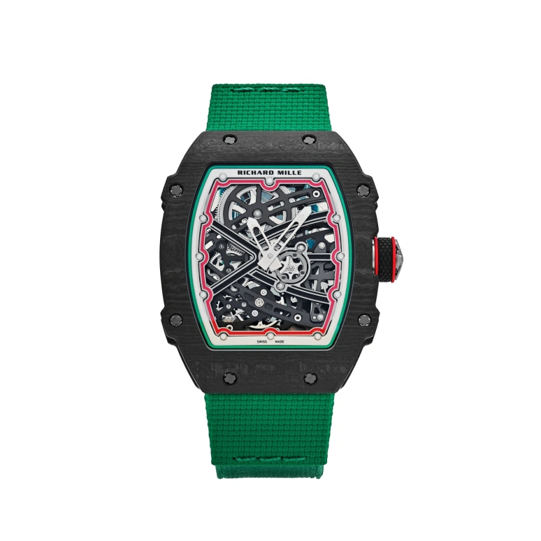 Richard Mille,Not Tourbillon 38.70x47.52mm,38.70x47.52mm,NTPT,Carbotech,Texalium,Black,Automatic,50hours,In-house Caliber,Lewis Hamilton,RM 67,RM 67-02 Italy