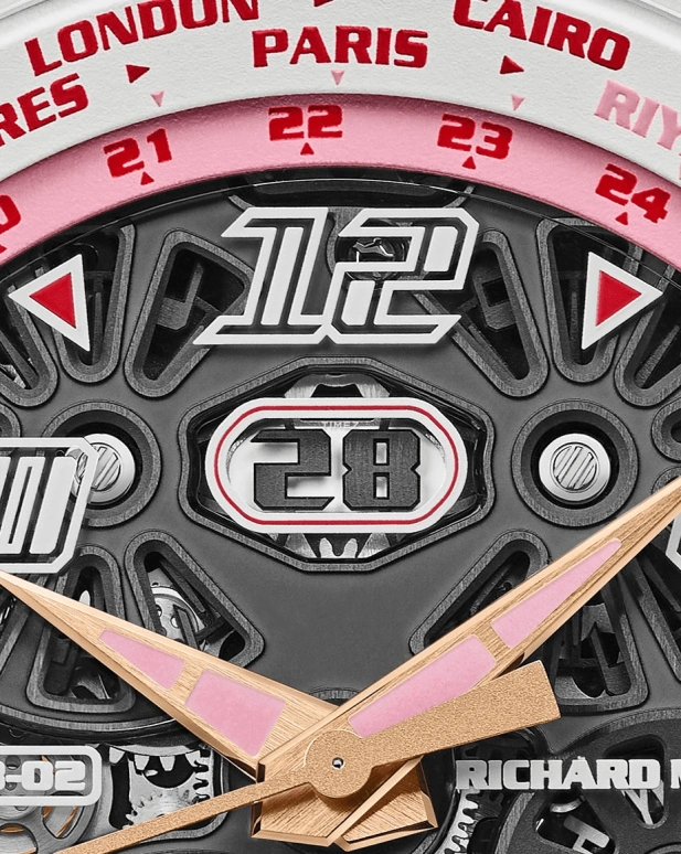 Richard Mille,Not Tourbillon 47mm,47mm,Titanium,Red Gold,White,Grey,Automatic,World Time,Big Date,Function Selector,RM 63,RM 63-02 TI RG