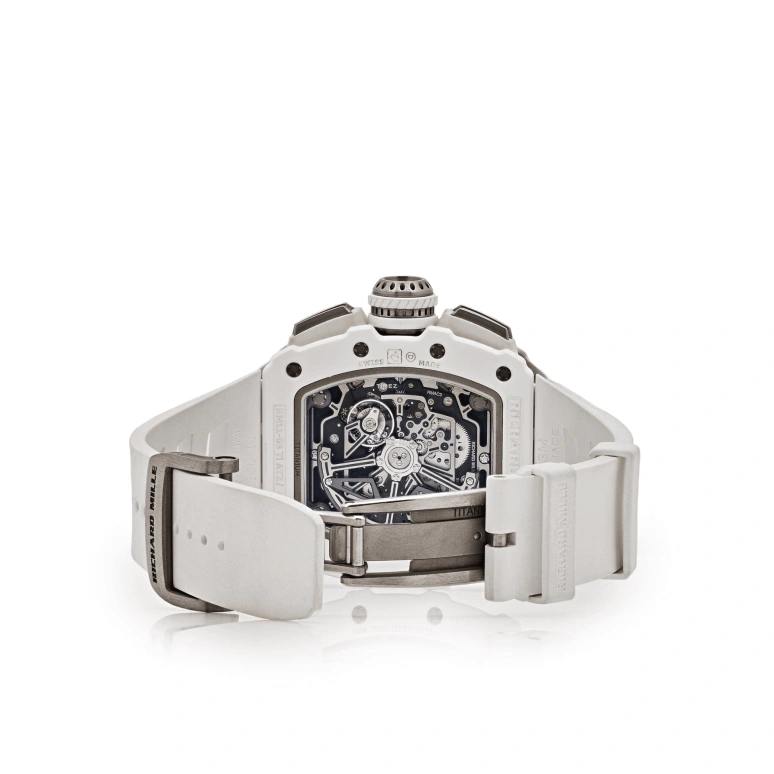 Richard Mille,Not Tourbillon 49.94x44.50mm,49.94x44.50mm,Ceramic,Titanium,Black,Brown,Automatic,Countdown,Chronograph,Month,Flyback,55hours,In-house Caliber,RM 11,RM 11-03 Last White Edition