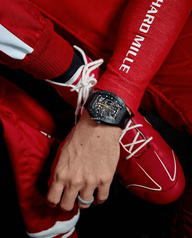 Richard Mille,Tourbillon 42.90mm,42.90mm,Carbon TPT,Skeleton,Grey,Handwound,Chronograph,Power Reserve Indicator,Tourbillon,Rattrapante,70hours,In-house Caliber,RM 43,RM 43-01 FERRARI NTPT