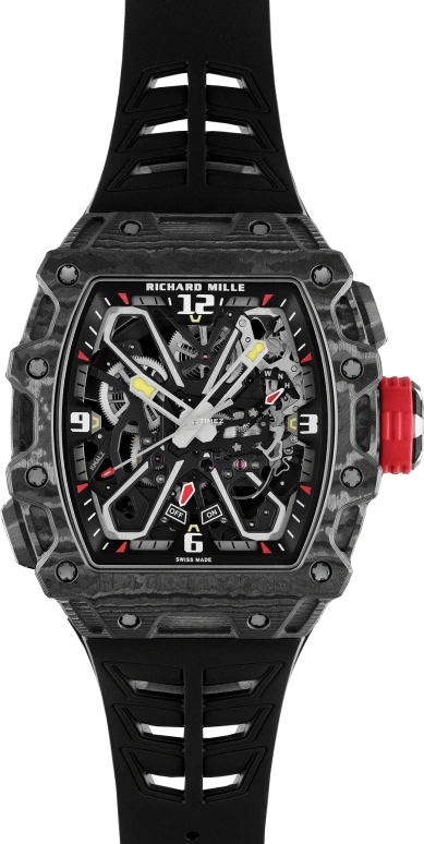 Richard Mille,Not Tourbillon 43.15x49.95mm,43.15x49.95mm,NTPT,Titanium,Skeleton,Black,Automatic,Function Selector,55hours,RM 35,RM 35-03 Rafael Nadal NTPT BLACK