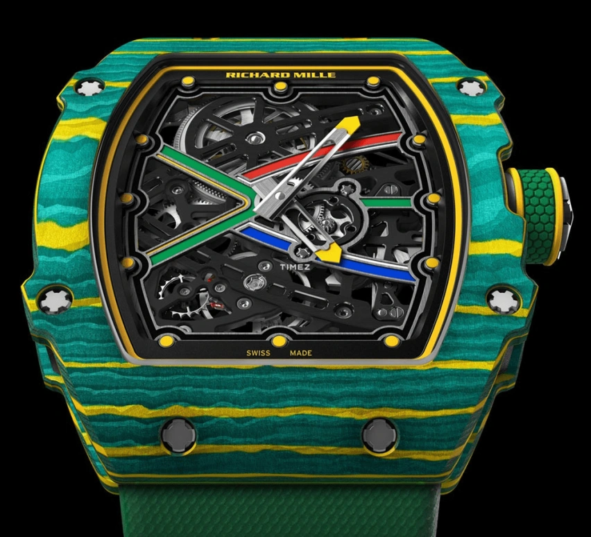 Richard Mille,Not Tourbillon 38.70x47.52mm,38.70x47.52mm,Carbon TPT,Skeleton,Automatic,50hours,In-house Caliber,Karim Benzema,Jayson Tatum,Taco Jay,RM 67,RM 67-02 Wayde Van Niekerk